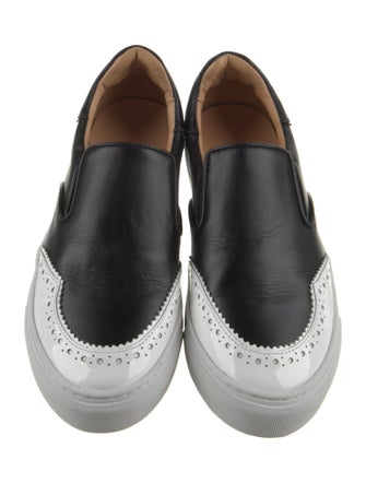 The Office of Angela Scott Leather Colorblock Pattern Sneakers