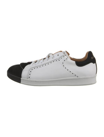 The Office of Angela Scott Leather Colorblock Pattern Sneakers