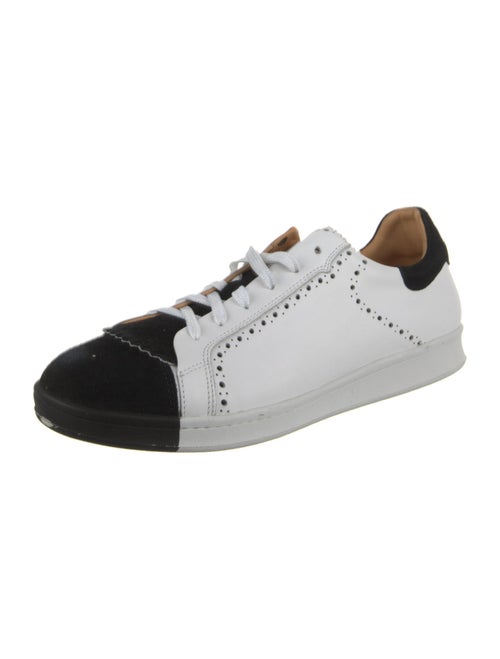 The Office of Angela Scott Leather Colorblock Pattern Sneakers