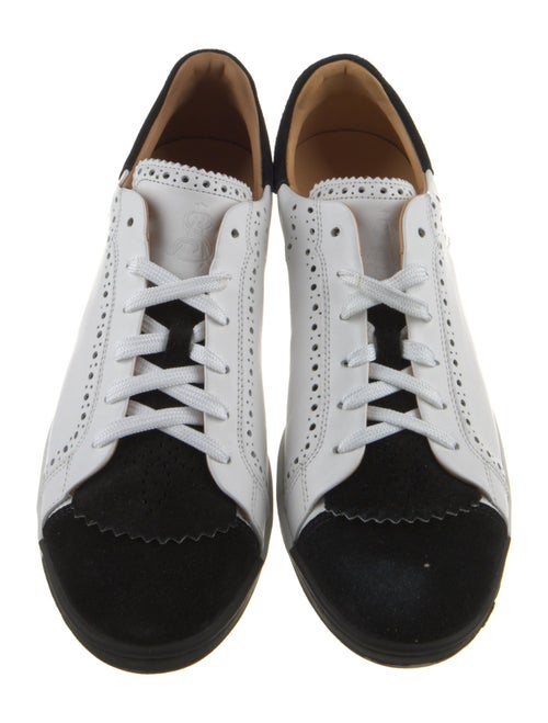 The Office of Angela Scott Leather Colorblock Pattern Sneakers