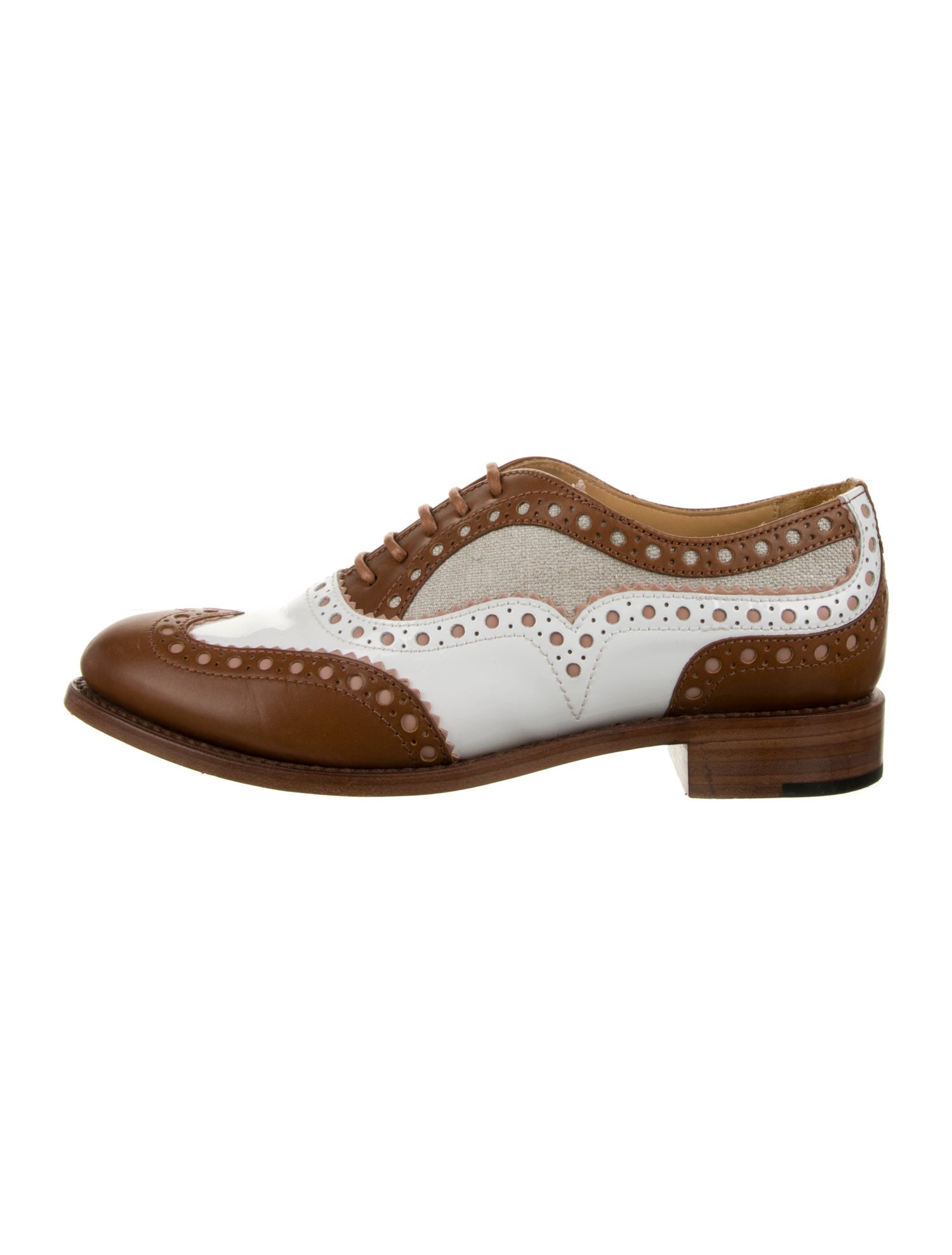 The Office of Angela Scott Leather Colorblock Pattern Oxfords