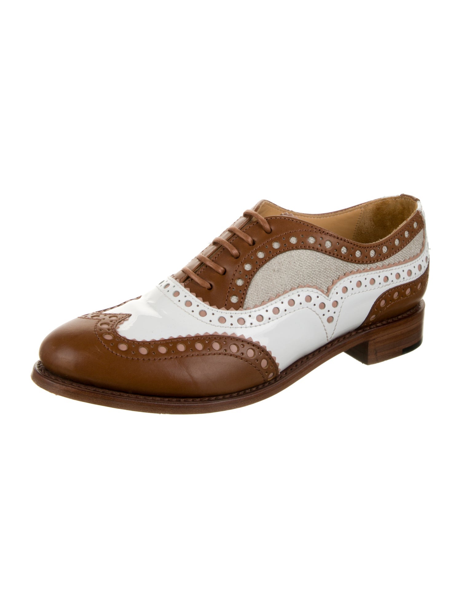The Office of Angela Scott Leather Colorblock Pattern Oxfords