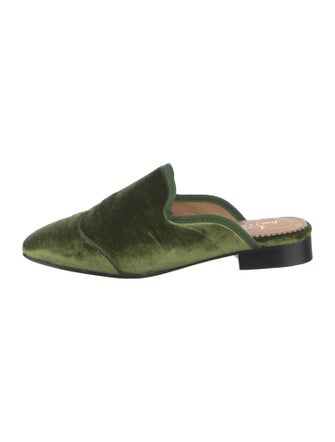 The Office of Angela Scott Velvet Grosgrain Trim Mules