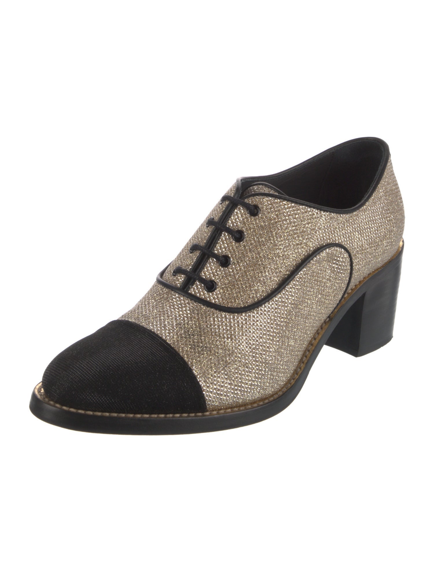 The Office of Angela Scott Jute Colorblock Pattern Pumps