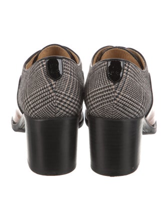 The Office of Angela Scott Patent Leather Houndstooth Print Pumps