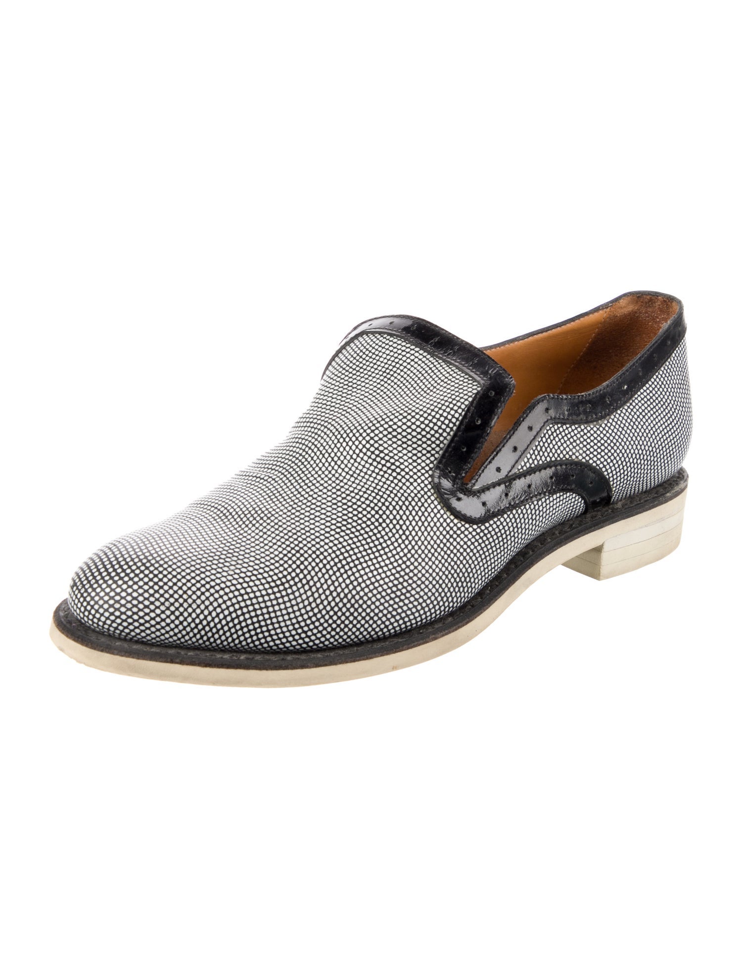 The Office of Angela Scott Leather Colorblock Pattern Oxfords