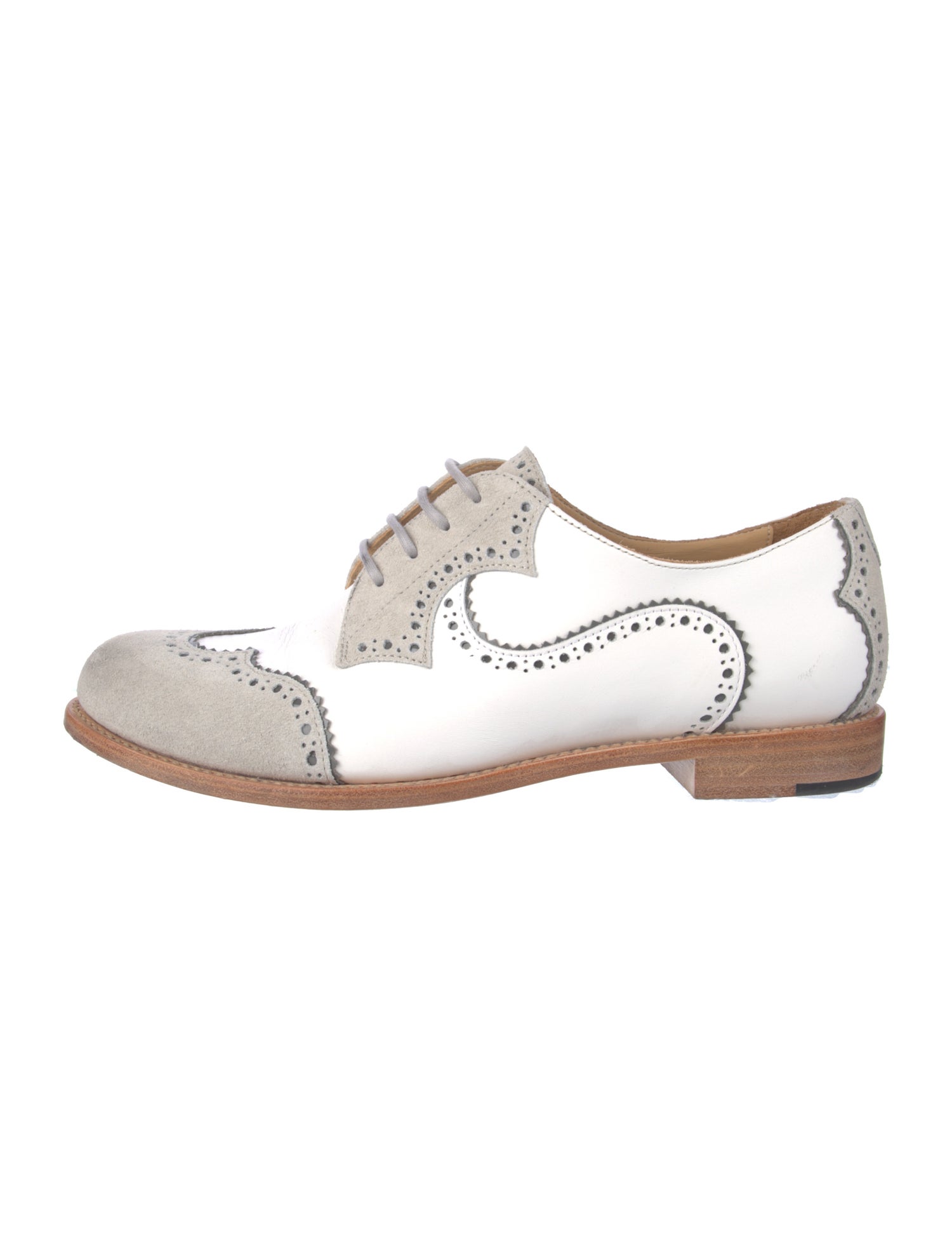 The Office of Angela Scott Patent Leather Colorblock Pattern Oxfords