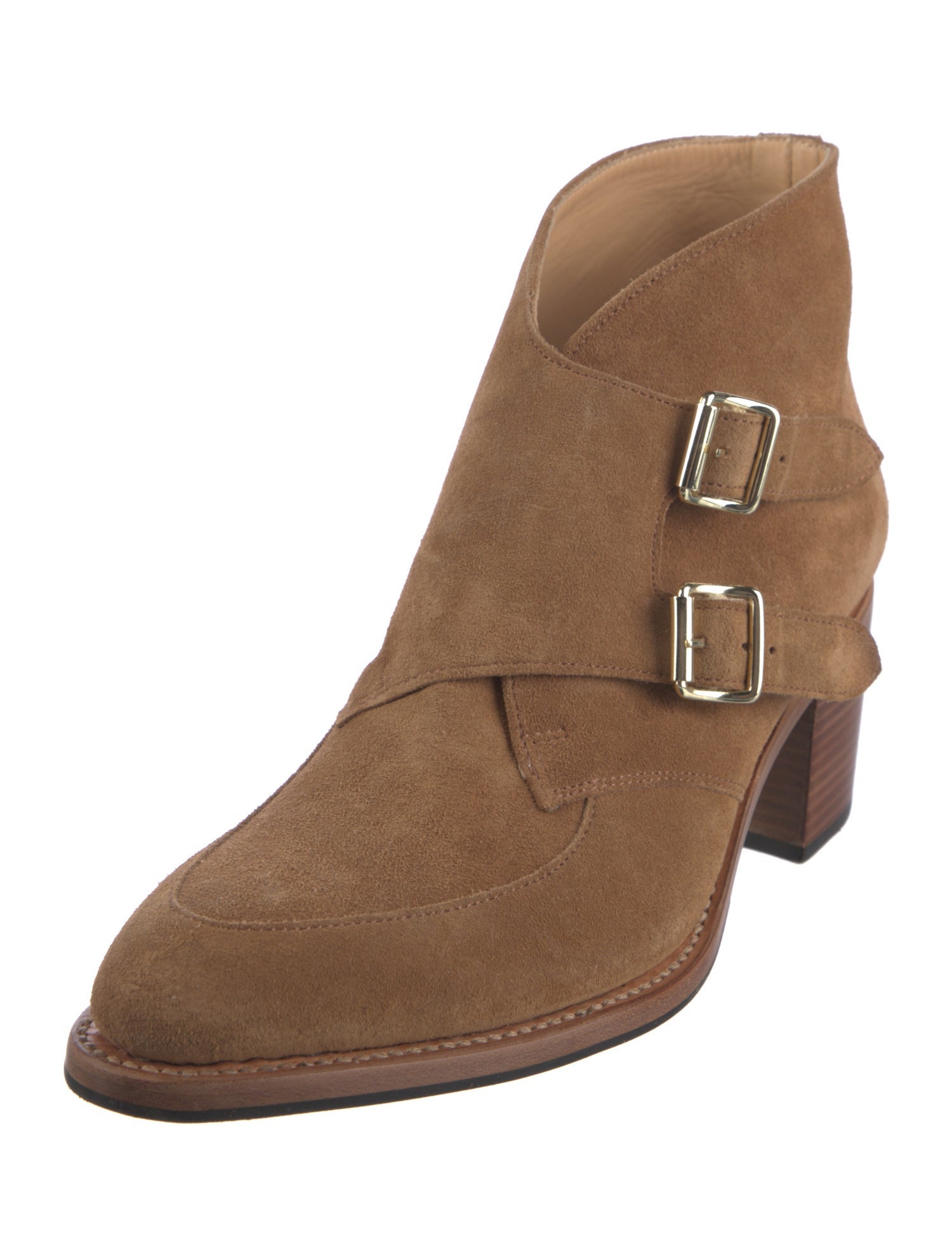 The Office of Angela Scott Suede Moto Boots