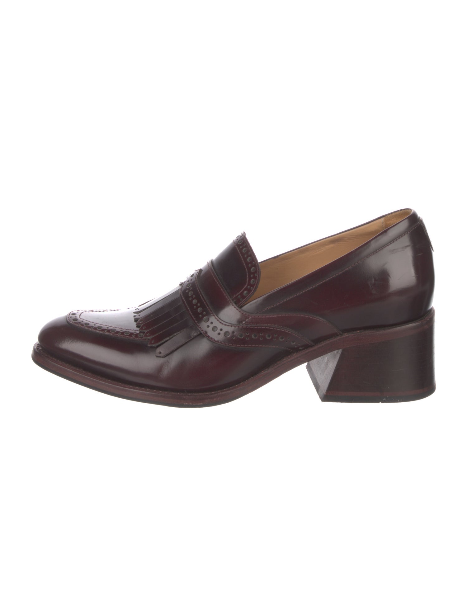 The Office of Angela Scott Leather Eyelet Trim Loafers