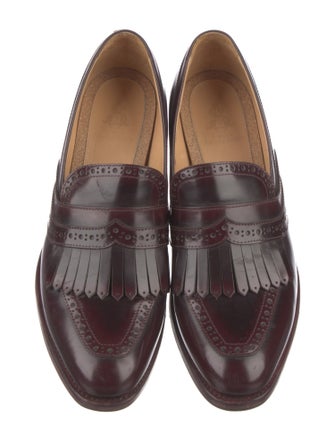 The Office of Angela Scott Leather Eyelet Trim Loafers