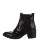 The Office of Angela Scott Patent Leather Lasercut Accents Chelsea Boots