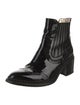 The Office of Angela Scott Patent Leather Lasercut Accents Chelsea Boots
