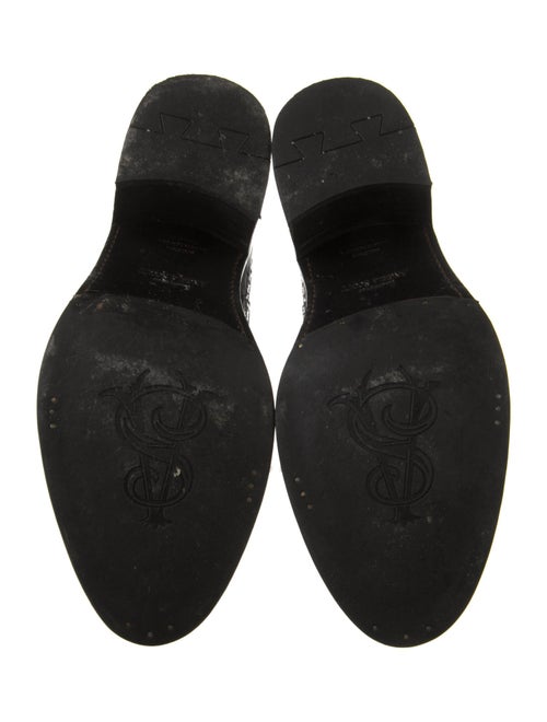 The Office of Angela Scott Patent Leather Lasercut Accents Chelsea Boots