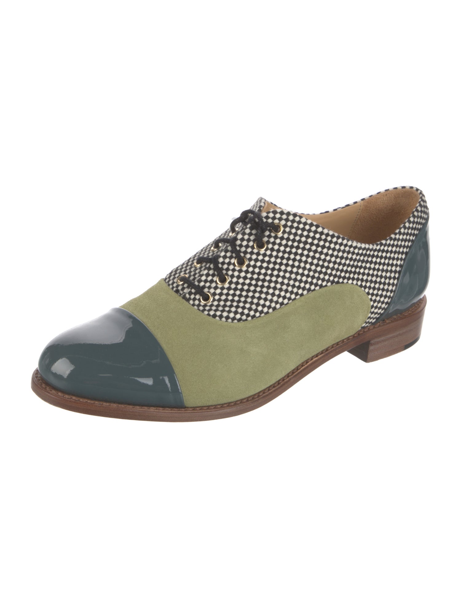 The Office of Angela Scott Colorblock Pattern Oxfords