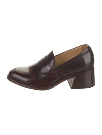The Office of Angela Scott Leather Eyelet Trim Loafers