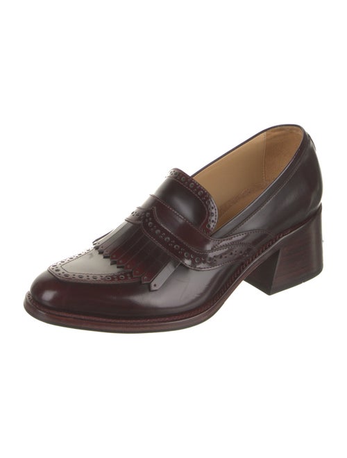 The Office of Angela Scott Leather Eyelet Trim Loafers