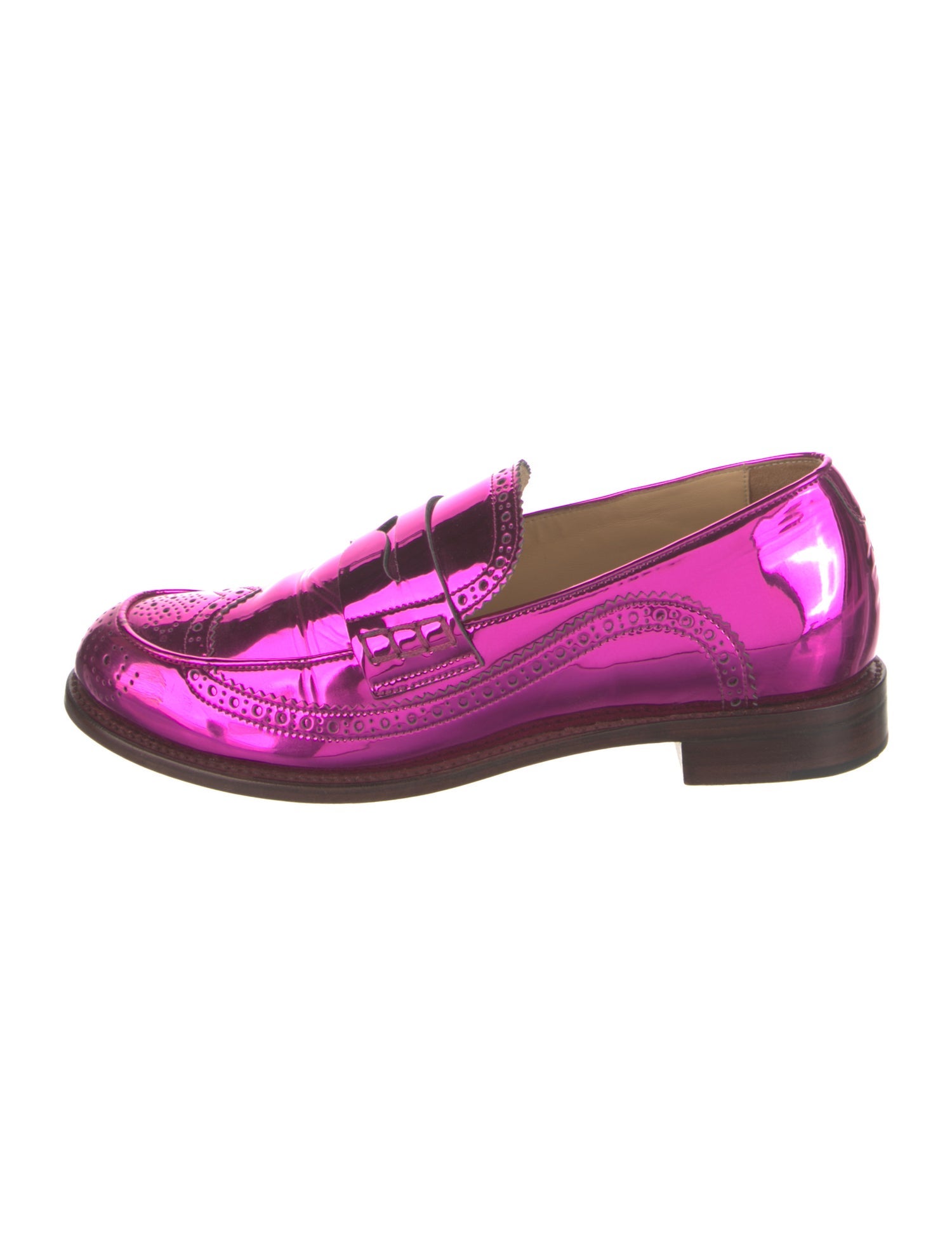 The Office of Angela Scott Patent Leather Lasercut Accents Loafers