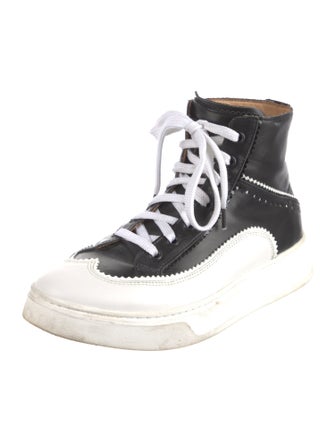 The Office of Angela Scott Leather Colorblock Pattern Sneakers