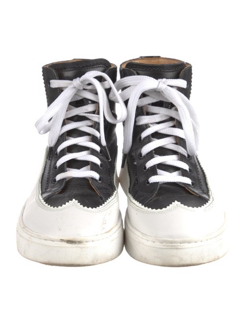 The Office of Angela Scott Leather Colorblock Pattern Sneakers