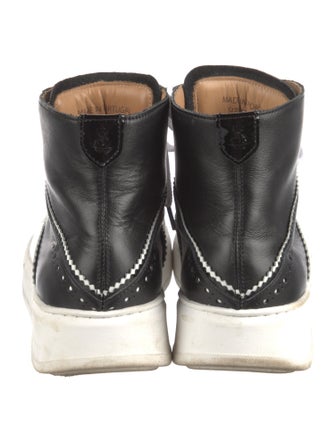 The Office of Angela Scott Leather Colorblock Pattern Sneakers