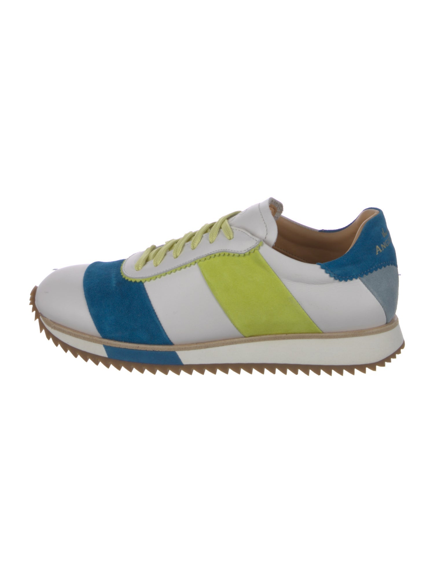 The Office of Angela Scott Leather Colorblock Pattern Sneakers