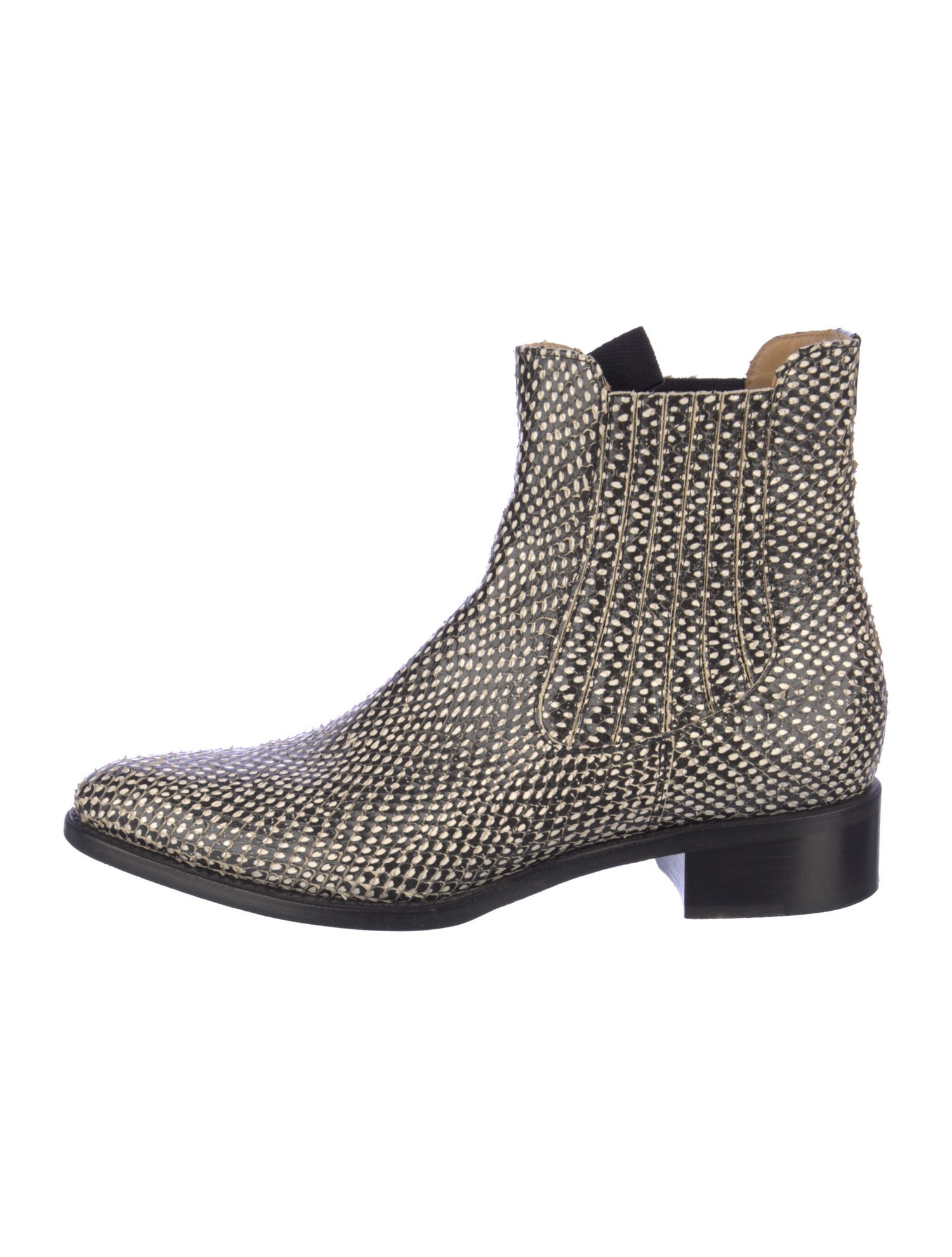 The Office of Angela Scott Snakeskin Polka Dot Print Chelsea Boots