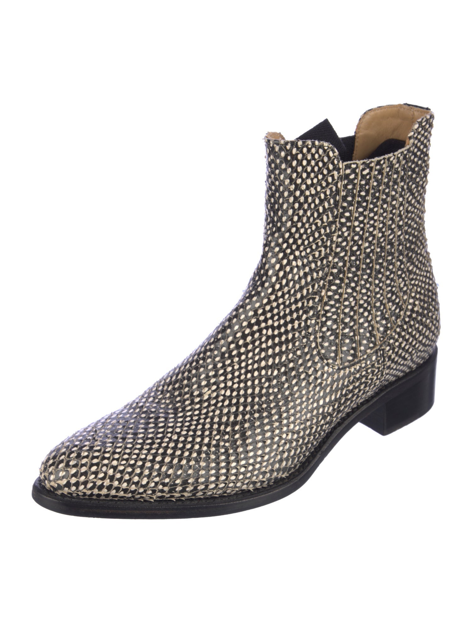 The Office of Angela Scott Snakeskin Polka Dot Print Chelsea Boots