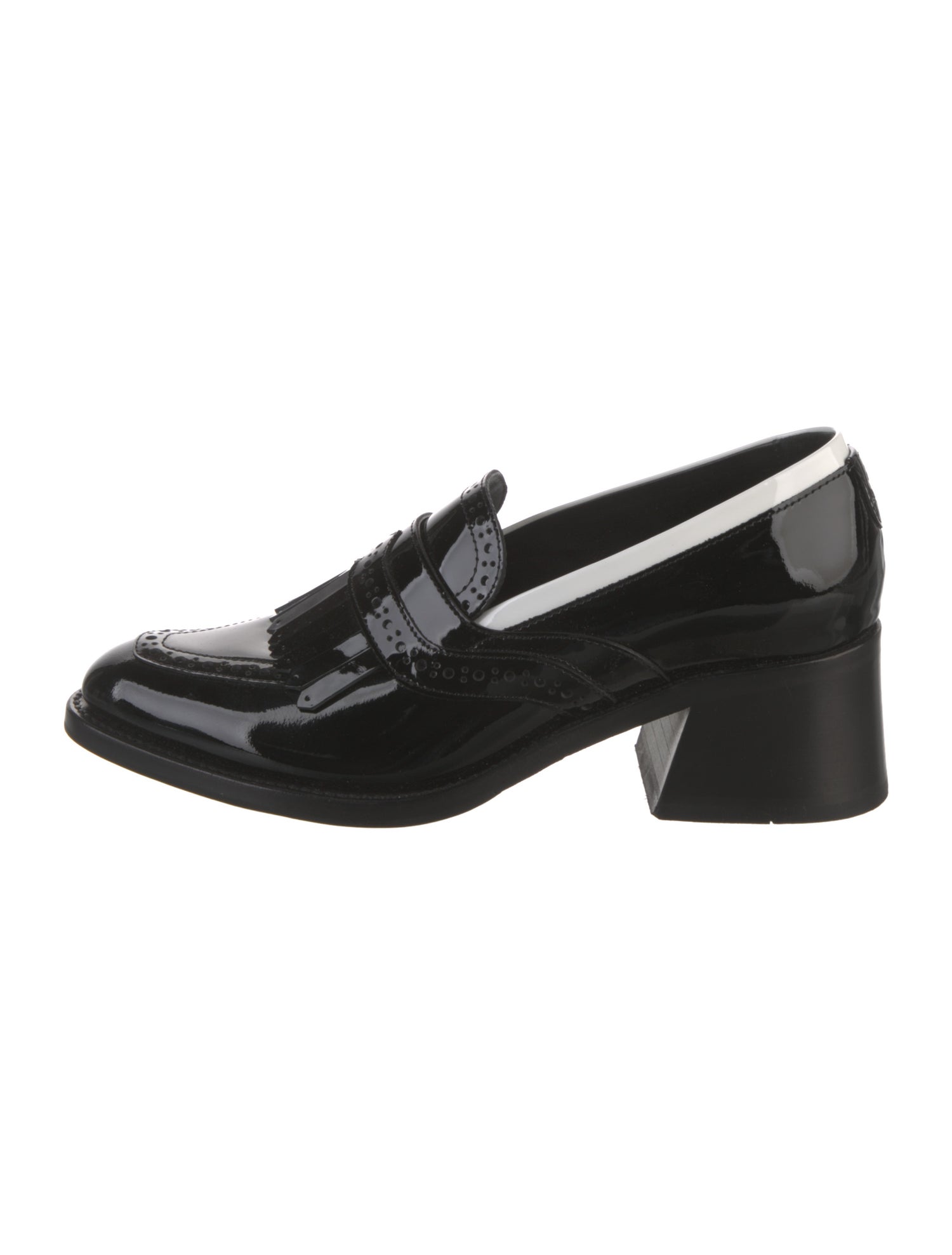 The Office of Angela Scott Patent Leather Colorblock Pattern Pumps
