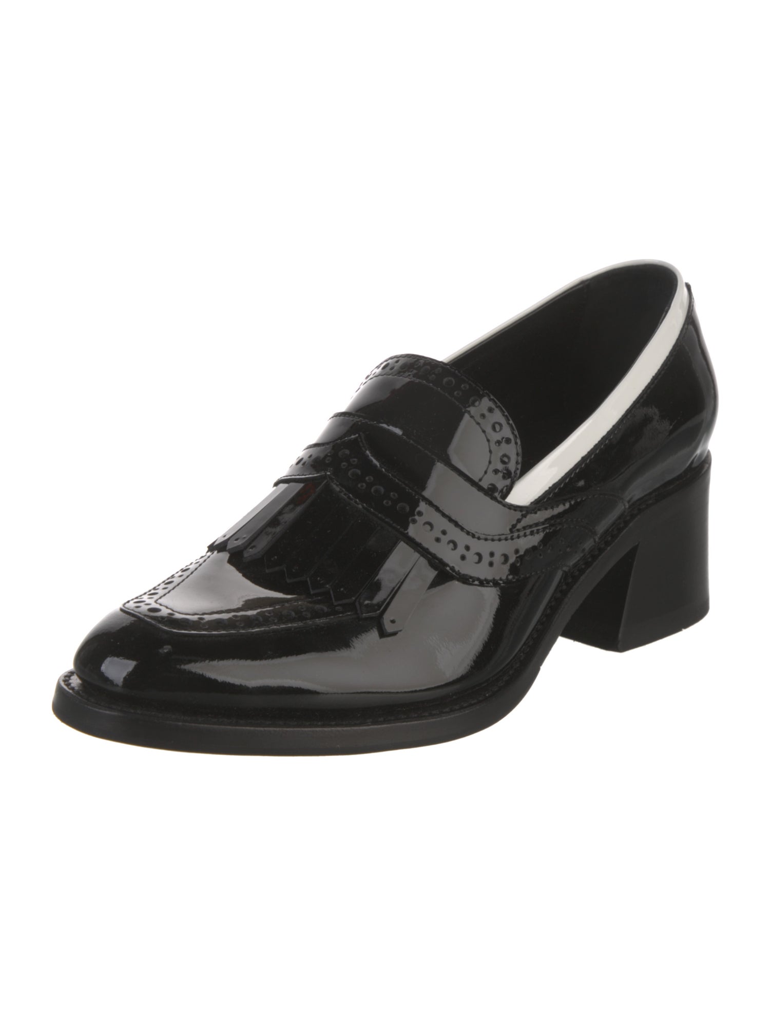 The Office of Angela Scott Patent Leather Colorblock Pattern Pumps