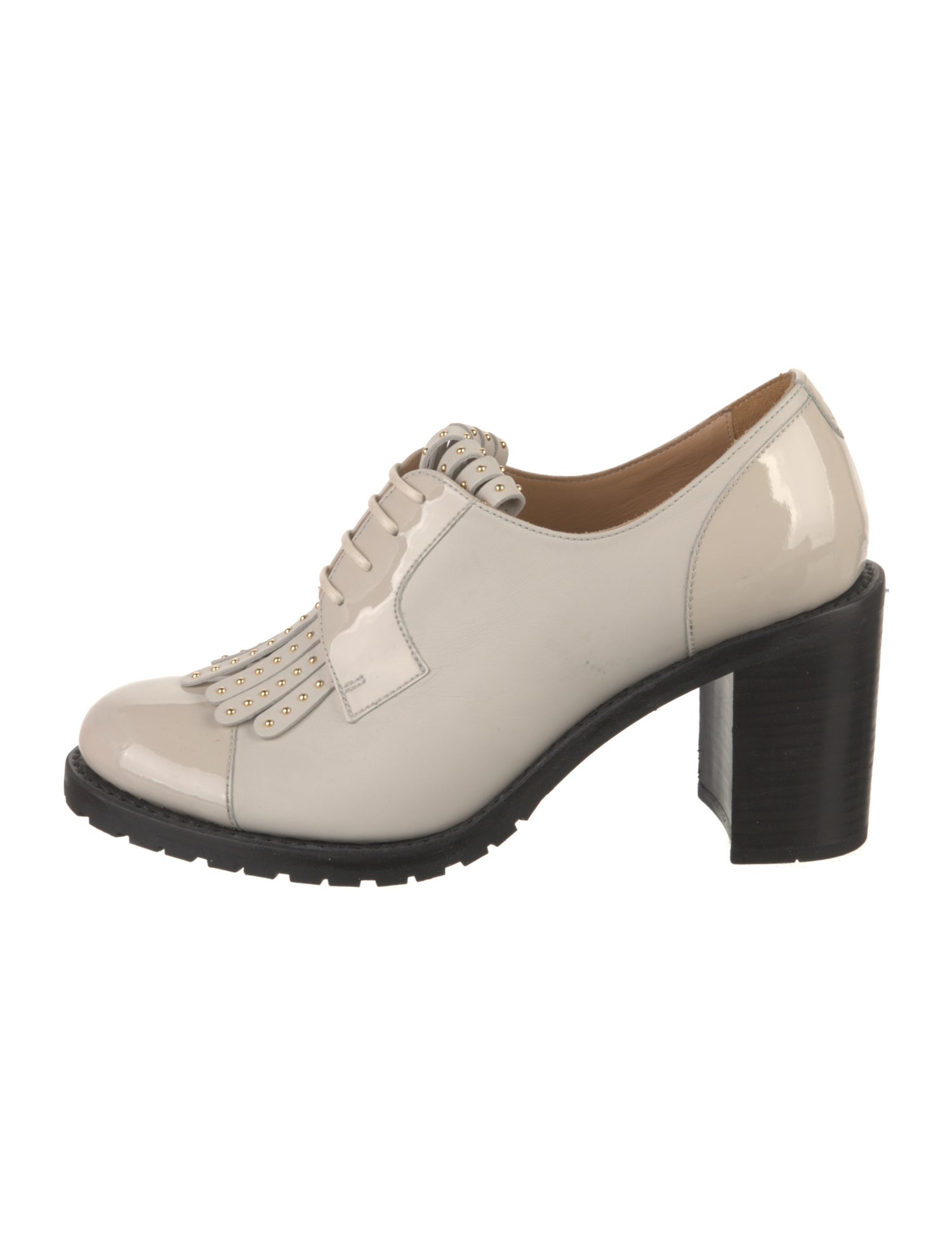 The Office of Angela Scott Patent Leather Colorblock Pattern Pumps