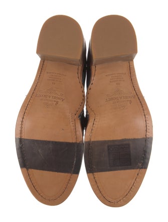 The Office of Angela Scott Leather Striped Pumps