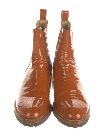 The Office of Angela Scott Patent Leather Chelsea Boots