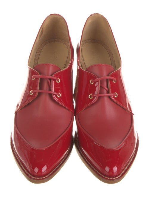 The Office of Angela Scott Patent Leather Leather Trim Embellishment Pumps