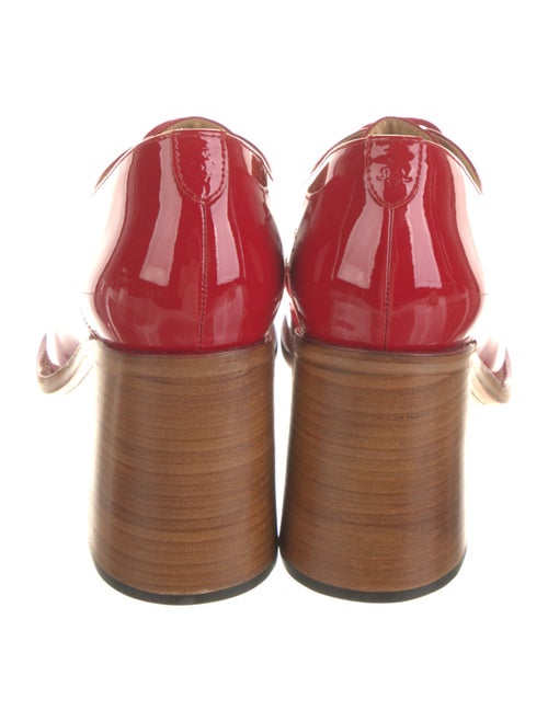 The Office of Angela Scott Patent Leather Leather Trim Embellishment Pumps