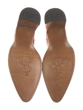 The Office of Angela Scott Patent Leather Leather Trim Embellishment Pumps