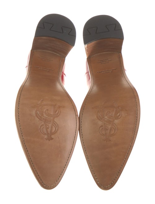 The Office of Angela Scott Patent Leather Leather Trim Embellishment Pumps