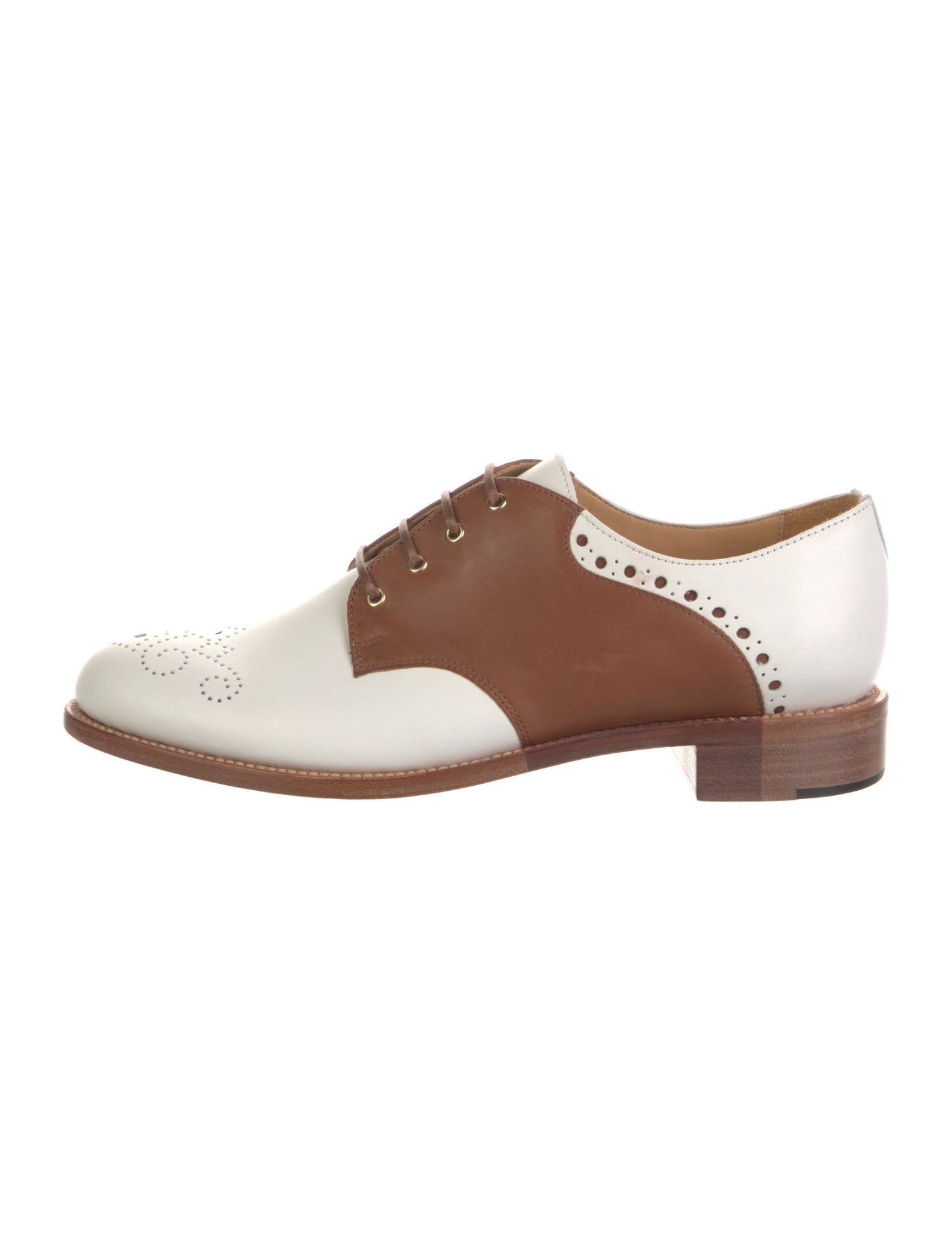 The Office of Angela Scott Leather Colorblock Pattern Oxfords