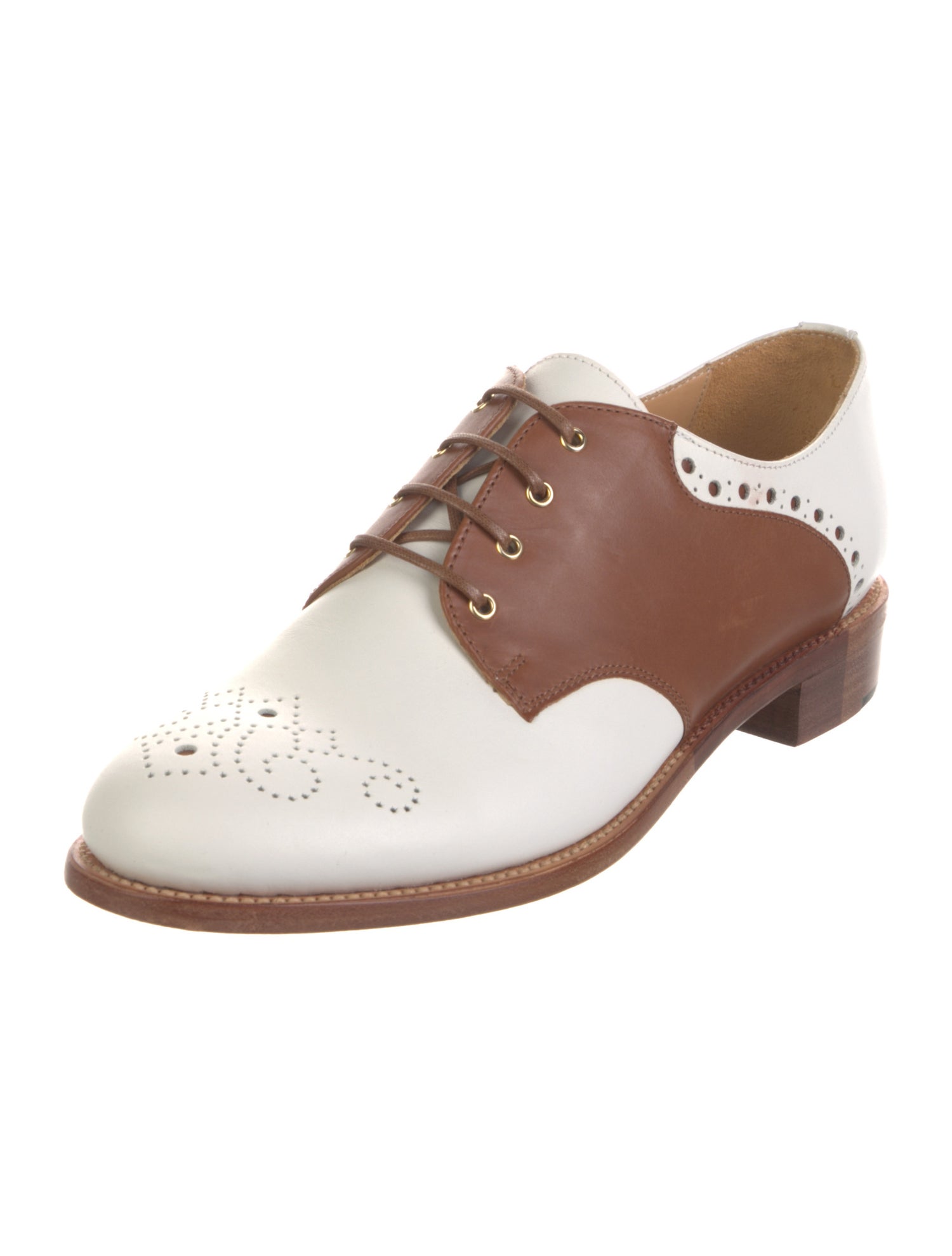 The Office of Angela Scott Leather Colorblock Pattern Oxfords