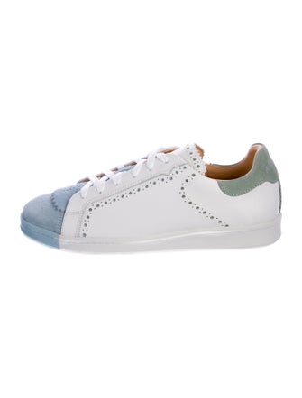 The Office of Angela Scott Leather Colorblock Pattern Sneakers