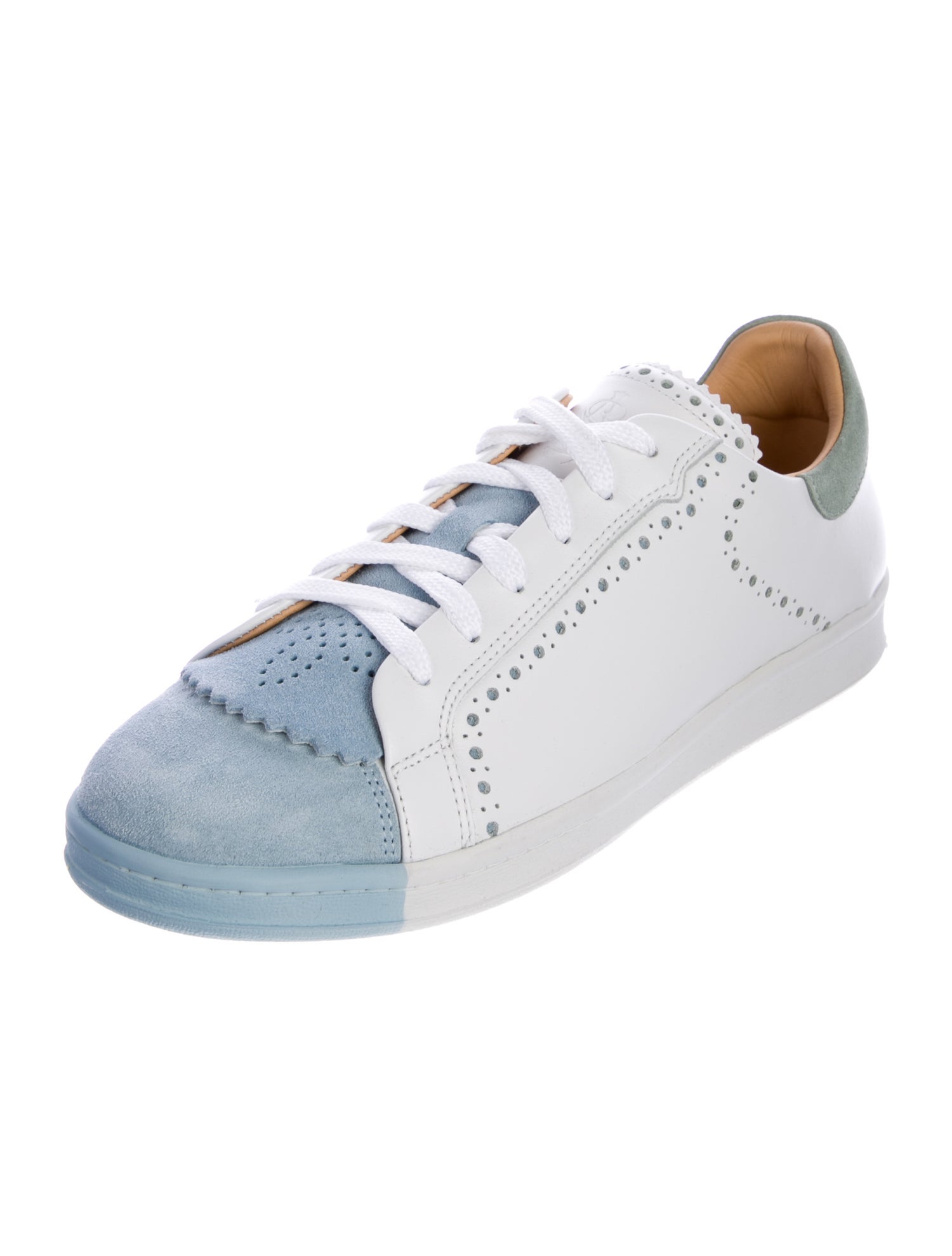 The Office of Angela Scott Leather Colorblock Pattern Sneakers
