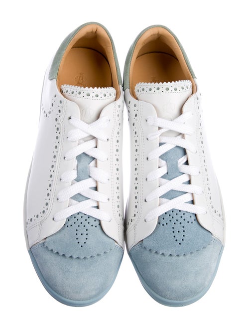 The Office of Angela Scott Leather Colorblock Pattern Sneakers