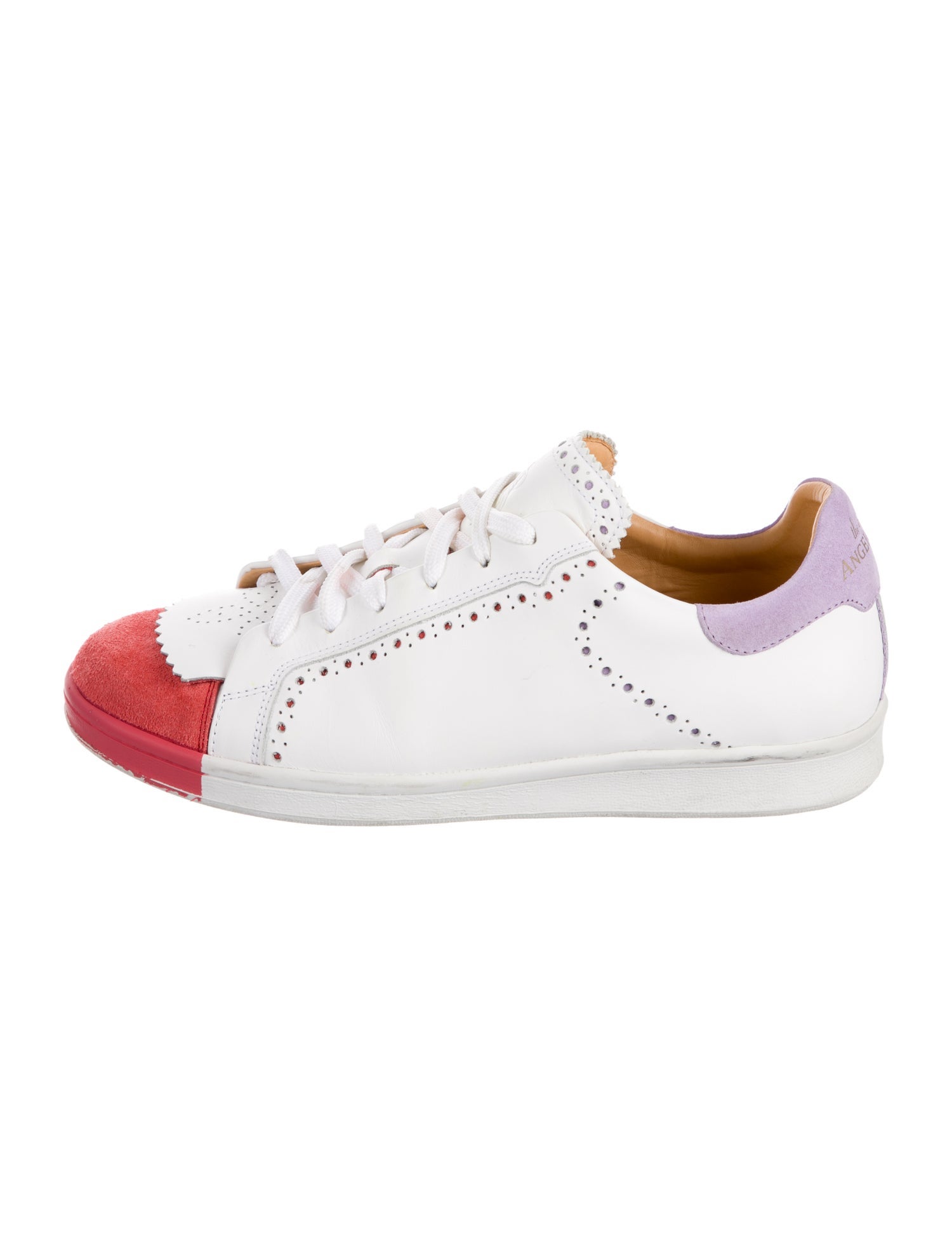 The Office of Angela Scott Leather Colorblock Pattern Sneakers
