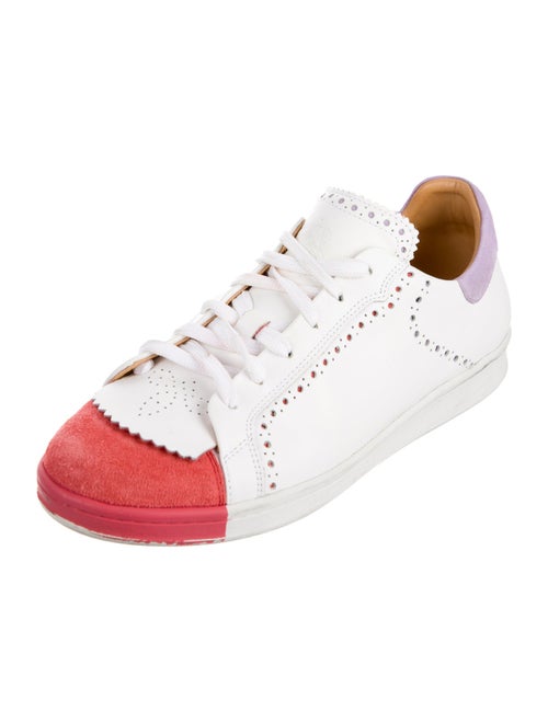 The Office of Angela Scott Leather Colorblock Pattern Sneakers