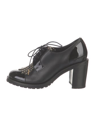 The Office of Angela Scott Leather Studded Accents Pumps