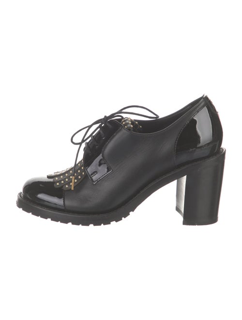 The Office of Angela Scott Leather Studded Accents Pumps