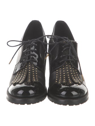 The Office of Angela Scott Leather Studded Accents Pumps