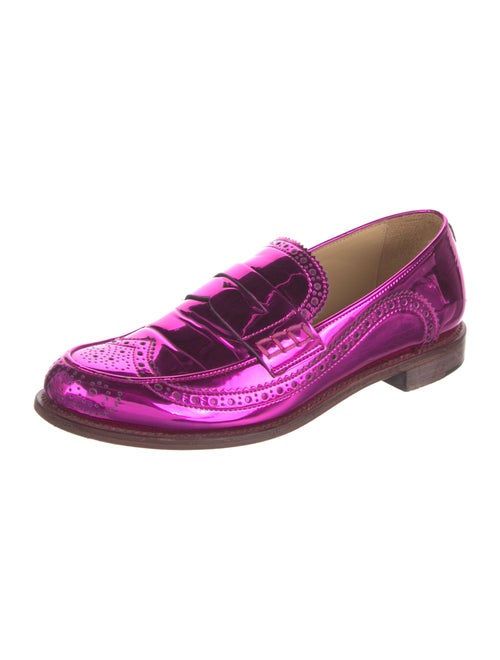 The Office of Angela Scott Patent Leather Lasercut Accents Loafers