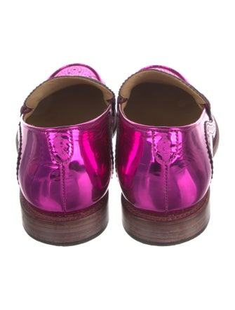 The Office of Angela Scott Patent Leather Lasercut Accents Loafers