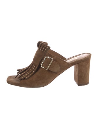 The Office of Angela Scott Suede Studded Accents Mules