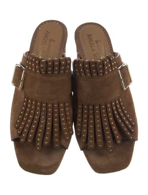 The Office of Angela Scott Suede Studded Accents Mules
